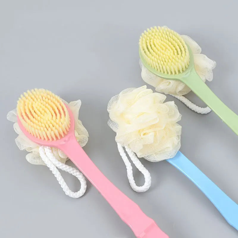 Bath Artifact of Bath BrushBack Belt with Bath Flower Ball Brush for Rub Bath Towel Long Handle Rub Mud Soft Hair Bath Brush