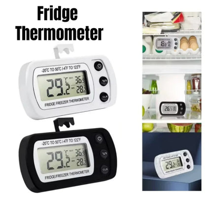 Digital Frigerator Thermometer Fridge And Freezer Thermometer With Large LCD Screen Stand For Room Kitchen