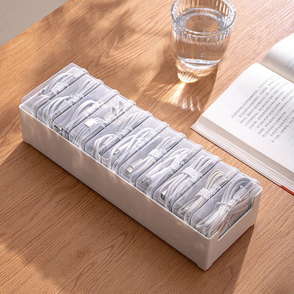 1Set Data Cable Storage Box Cable Organizer Bag With Power Charging Cable Management And Desktop Cable Management Organization
