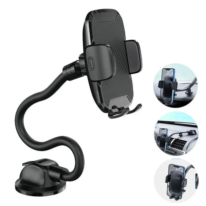 Dashboard Phone Holder for Car【360° Widest View】9in Flexible Long Arm, Universal Handsfree Auto Windshield Air Vent Phone Mount