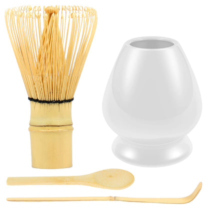 Matcha Whisk and Bowls Kit with Whisk Holder Scoop and Sifter Japanese Style Matcha Making Set Teaset Giftbox for Tea lovers