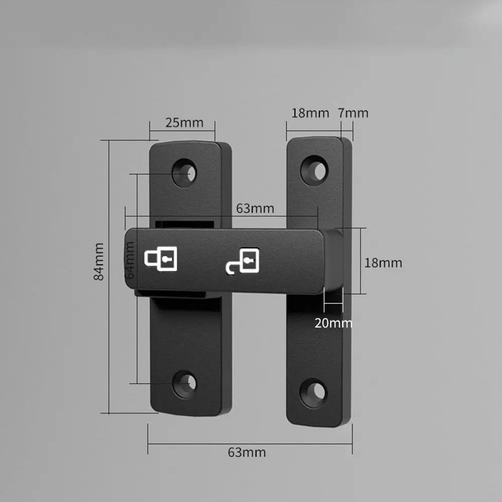 90°/180° Luminous Latch Indoor Metal Door Buckle Bathroom Door Lock Sliding Door Lock Wooden Door Burglar Barn Door Buckle