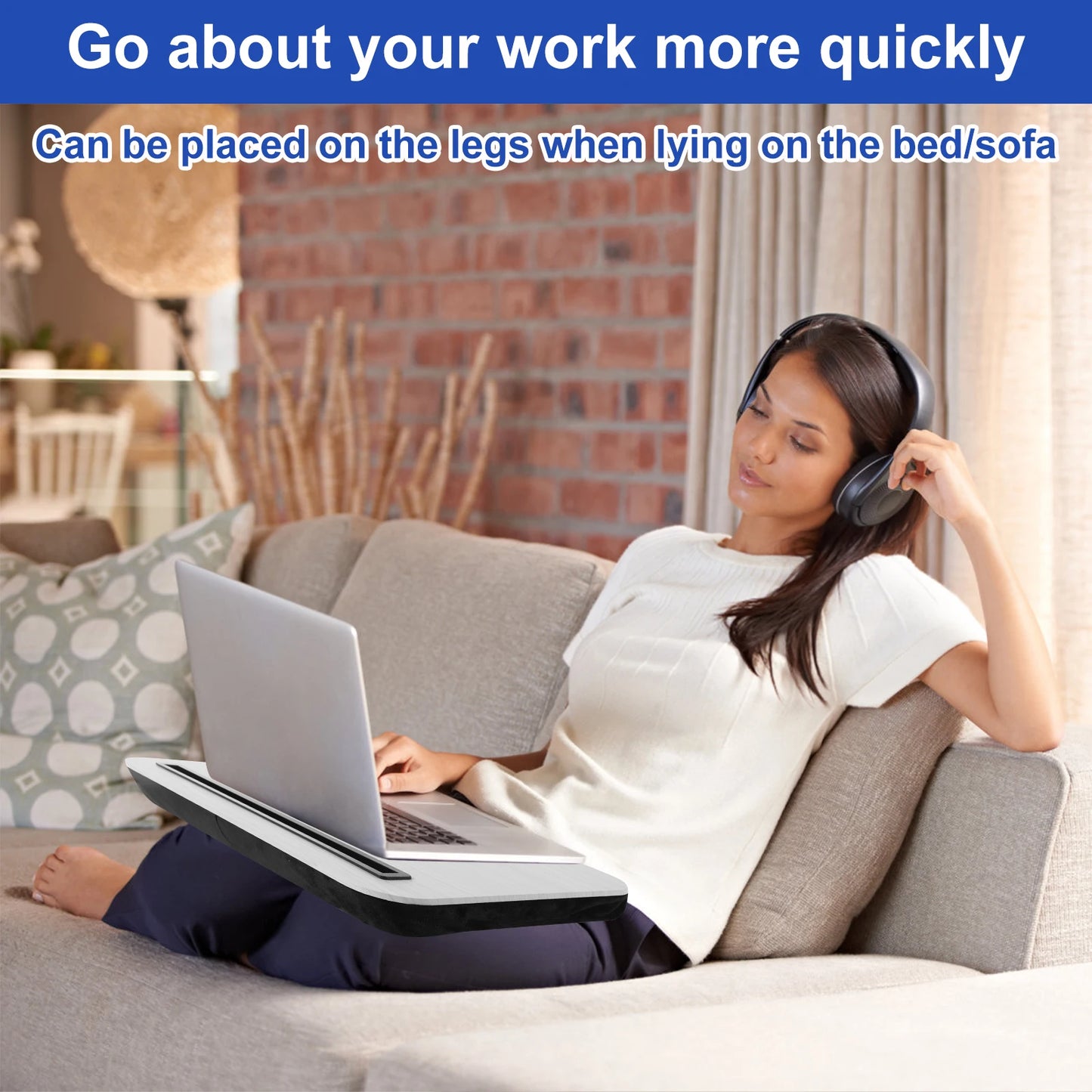 Lap Desk with Tablet Slot Portable Lap Laptop Desk Lightweight Stable Laptop Desk Tray Lap for Working in Bed