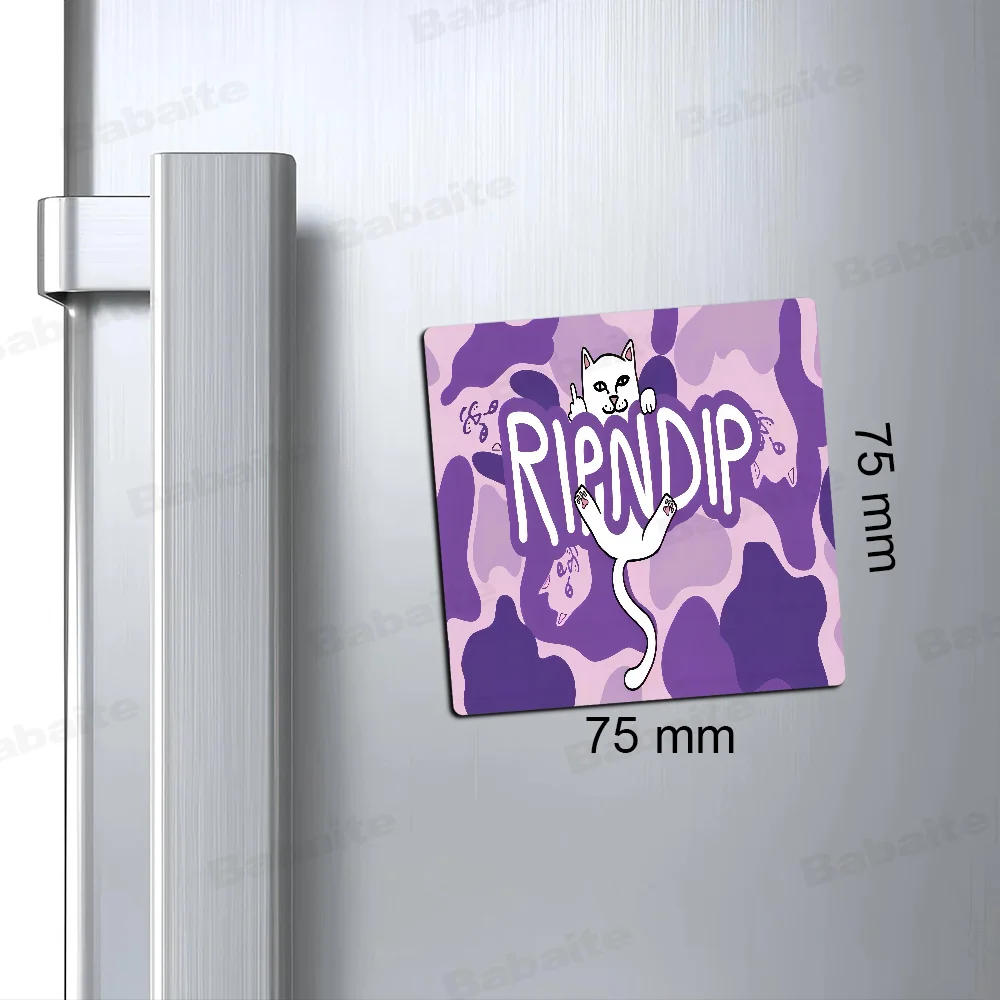 Cat R-Ripndips Fridge Photo Fridge Magnet Square Stickers Personalize Home Decor Souvenirs Gift