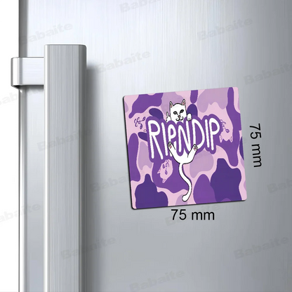 Cat R-Ripndips Fridge Photo Fridge Magnet Square Stickers Personalize Home Decor Souvenirs Gift
