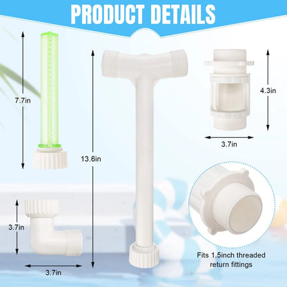 Pool Fountain Dual Spray Water Fountains for Above Ground/Inground Pools 2-in-1 Adjustable Waterfall Pool Sprinkler Fountain