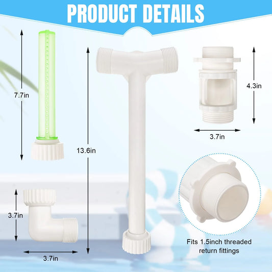 Pool Fountain Dual Spray Water Fountains for Above Ground/Inground Pools 2-in-1 Adjustable Waterfall Pool Sprinkler Fountain