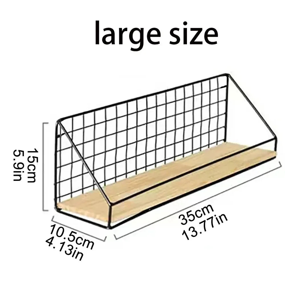 Creative Wall Mounted Shelves, Bedroom Iron Wall Hanging Storage Racks, Storage Baskets, Hanging Shelf, Home Organization