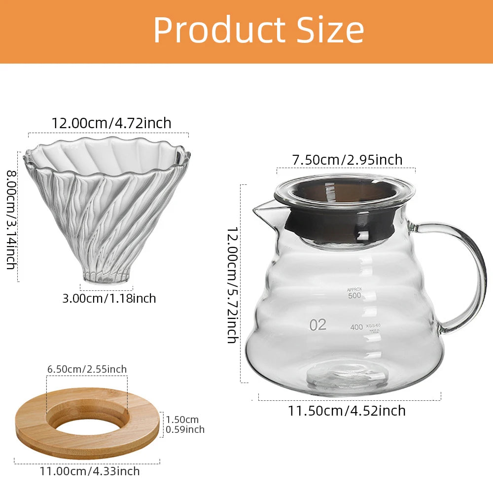 600ml Glass Coffee Carafe, Coffee Pot Clear Standard Coffee Server for Pour Over Coffee Maker
