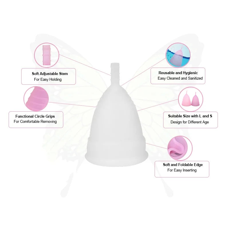 Medical Grade Silicone Menstrual Cup feminine hygiene menstrual cup women Lady menstrual period cup coletor menstrual