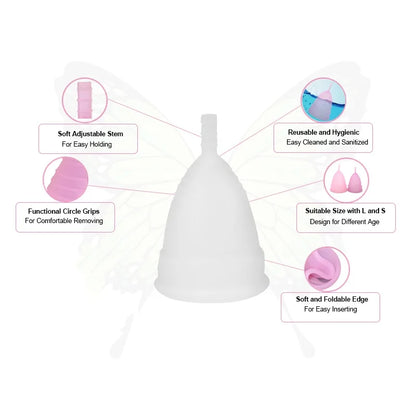 Medical Grade Silicone Menstrual Cup feminine hygiene menstrual cup women Lady menstrual period cup coletor menstrual