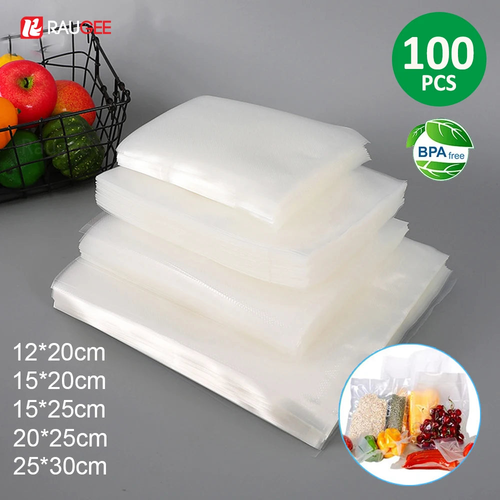 Vacuum Packaging Bags For Food 100PCS Food Storage Bags 5 Size Food Vacuum Packed Bags Keep Food Fresh Vacuum Packaging Bags