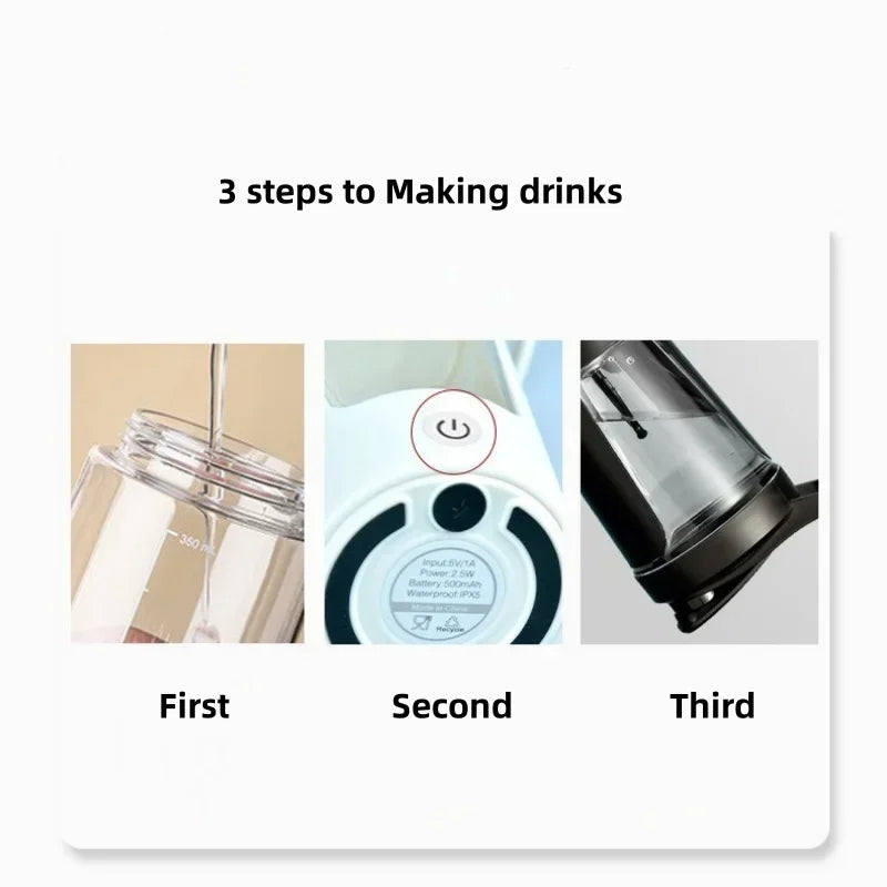 450ML Blenders Cup Electric Mixing Cup Portable Protein Powder Shaker Bottle Rechargeable Coffee Milk Cup Sports Fitness Kettle