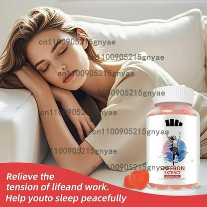 Saffron Extract Gummies - Containing Passion Fruit, St. John's Grass, GABA, and Vitamin D2- Emotional Support for Digestion