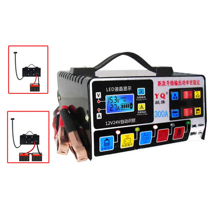 12V/24V Car Battery Charger Heavy Duty Car Battery Charger 220W Full Automatic Car Battery Charger Repair Battery Charger