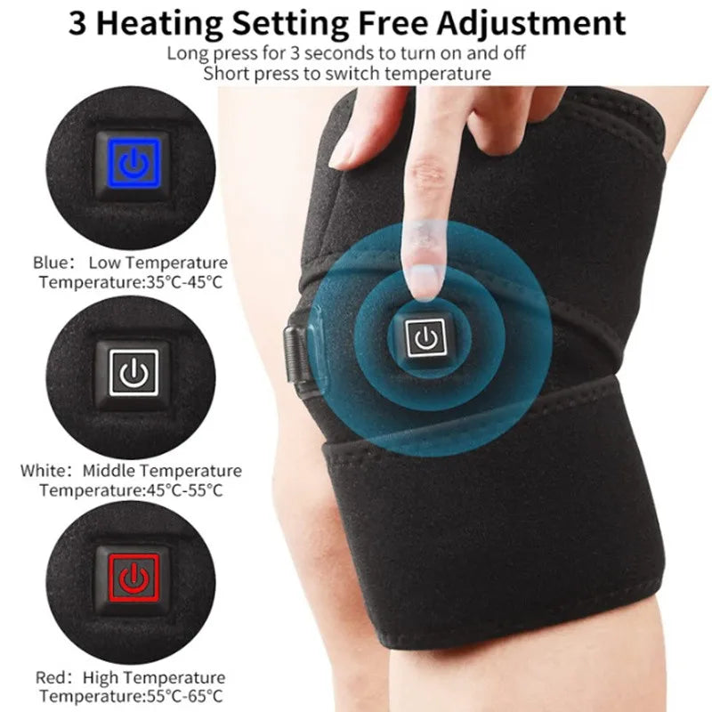 New Electric Heating Knee Pads Relieve Pain Relief Support Brace Therapy Joint Injury Recovery Rehabilitation For Arthritis Leg