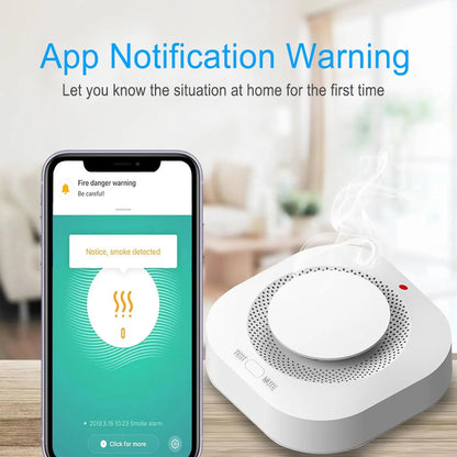 Smart Smoke Detector Fire Alarm with Replaceable Battery, Wi-Fi Smoke Detector, Real-Time App Notifications