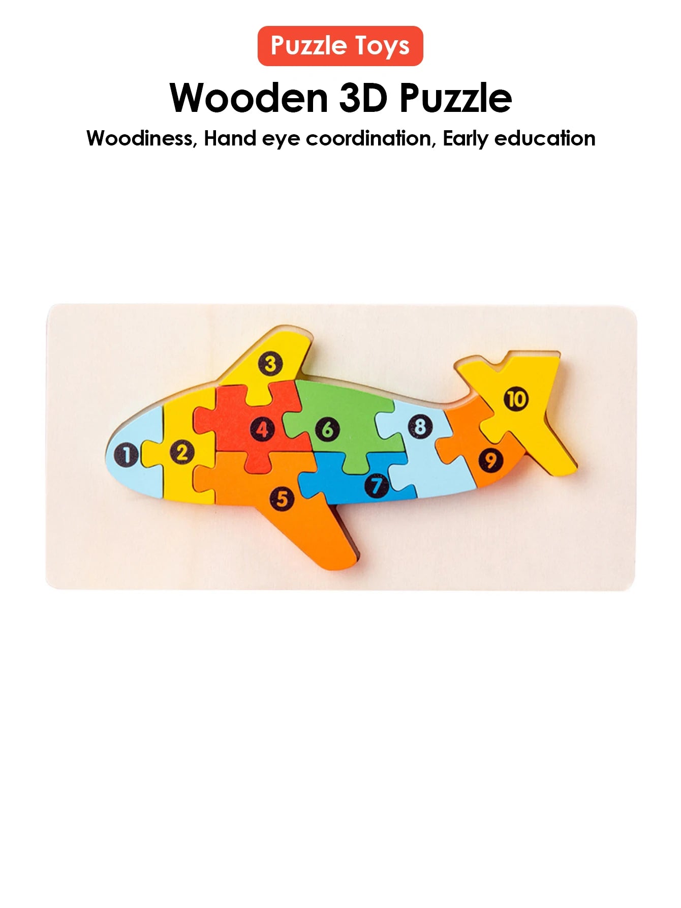 3D Wooden Puzzles Educational Cartoon Animals Early Learning Cognition Intelligence Puzzle Game For Children Toys
