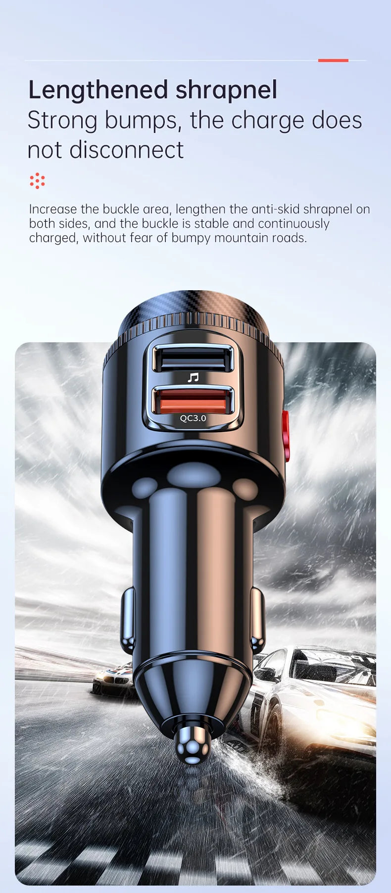 VR Robot PD30W+QC 3.0 Bluetooth 5.4 Car MP3 Player FM Transmitter Wireless Handsfree U Disk Play USB Car Fast Charge Adapter