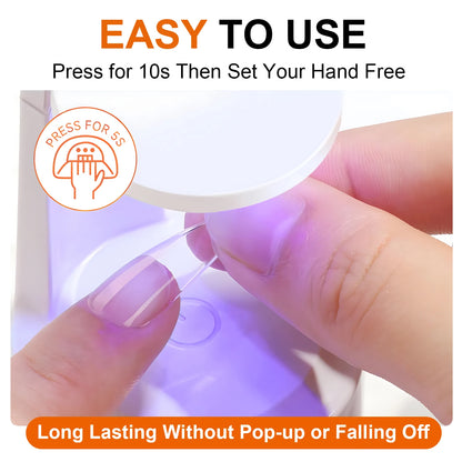 Solid Nail Glue Nail Tips Gel for Press On Nails,Acrylic Nail Gel for Manicure Extension,False Nails Adhesive Glue Long Lasting