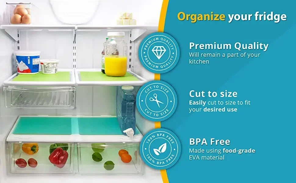 1/3/5PCS Refrigerator Shelf Mat Reusable Cabinet Drawer Shelf Anti Slip Protective Mat Washable Stain Resistant Mold Resistant