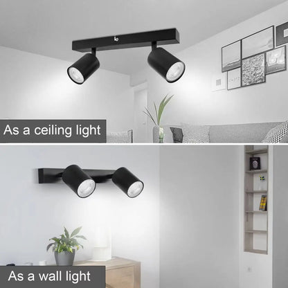 Modern LED Ceiling Light -  GU10 Wall Light Black - Energy Saving, Living Room, Bedroom, Kitchen, Easy Installation, Bulb Not In