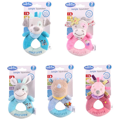 Baby Plush Rattle Cartoon Animals Crib Mobile Bed Bell Toys 0-12 Months Infant Toddler Early Educational Toy for Newborn  Gifts