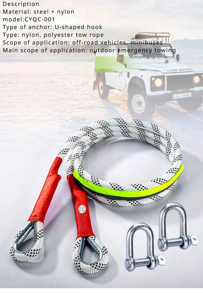 New Car Towing Rope Off-road Vehicle Can Tow 20 Tons of Rescue Rope Upgraded Version Which Is Very Reliable and Wear-resistant