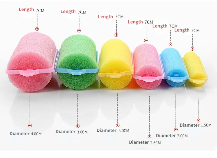 Soft Sponge Foam Cushion Hair Rollers Curlers Hairdressing Kit DIY Home Hair Styling Tool Hair Salon for Barber DIY Curls Random