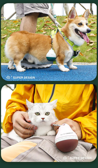 200ml Dog Travel Water Bottle Detachable Bowl Leak Proof Portable Food Feeder Small Dog Cat Supplies for Walking Hiking Travel