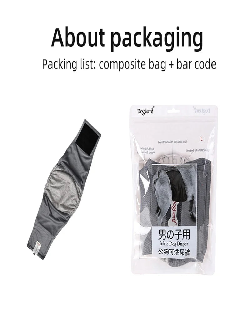 Washable Male Dog Diaper Reusable Pet Physiological Sanitary Pants Nappy Belly Band Wrap Hight Absorbent Leak Proof Diapers