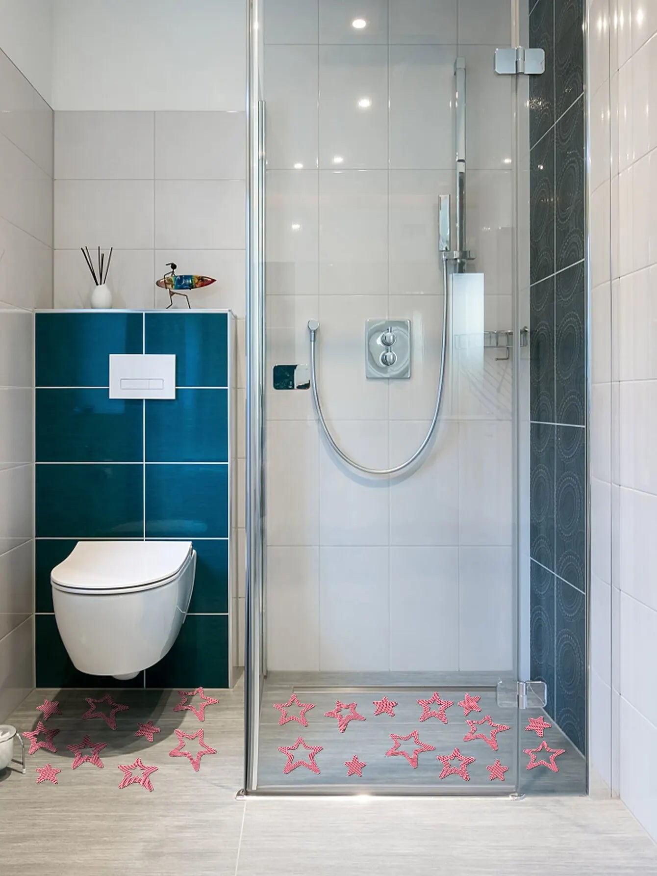 10 PCS Anti Slip Shower Tread Sticker Safety Bathtub Strips Premium Adhesive Star Snowflak Decals for Bath Tub Shower Stairs