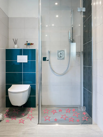 10 PCS Anti Slip Shower Tread Sticker Safety Bathtub Strips Premium Adhesive Star Snowflak Decals for Bath Tub Shower Stairs