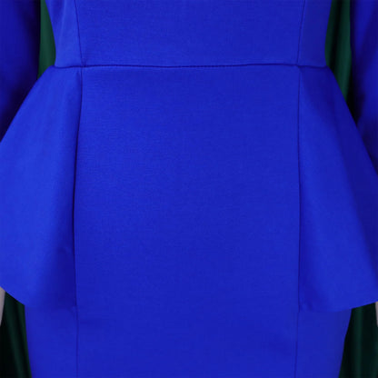 Elegant Office Dresses for Woman O Neck Full Sleeve Sheath Ruffles Package Hips Mid Calf Professional Business Work Dress Midi