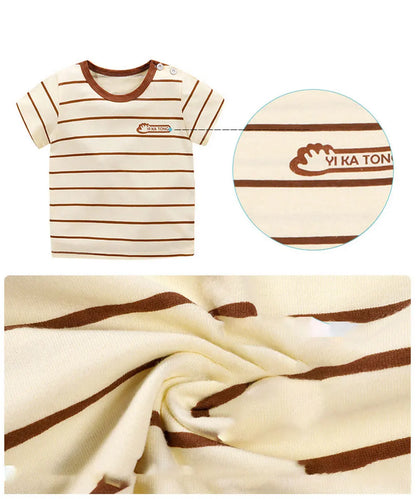 Baby Cotton T-shirts Cute Kids Print T Shirt Boys Girls Children Summer Short Sleeve Tops Infant Clothing