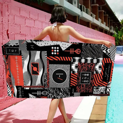 T-Twenty One Pilots Beach Towel Colorful Bath Towels For Girl Microfiber Quick Dry Custom Sand Free Beach Yoga Spa Gym Pool