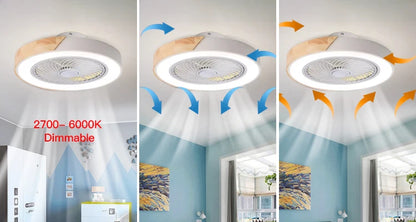 Smart Ceiling Fans With Light For Living Room Dining Room Blades Reversible 6 Speeds 52CM Fans Lighting 110V/220V