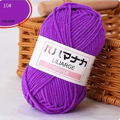 Multi-purpose 25g/ball Milk Cotton Yarn for DIY, Handmade Crafts, Amigurumi, Hats, and Bags