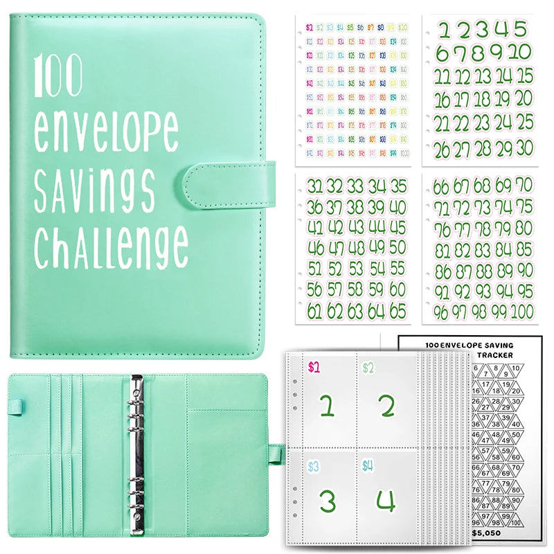 100 Envelope Cash Savings Challenge, Saving Challenge Envelop Book, Budget Envelope Financial Assistant, A5 Size Cash Binder