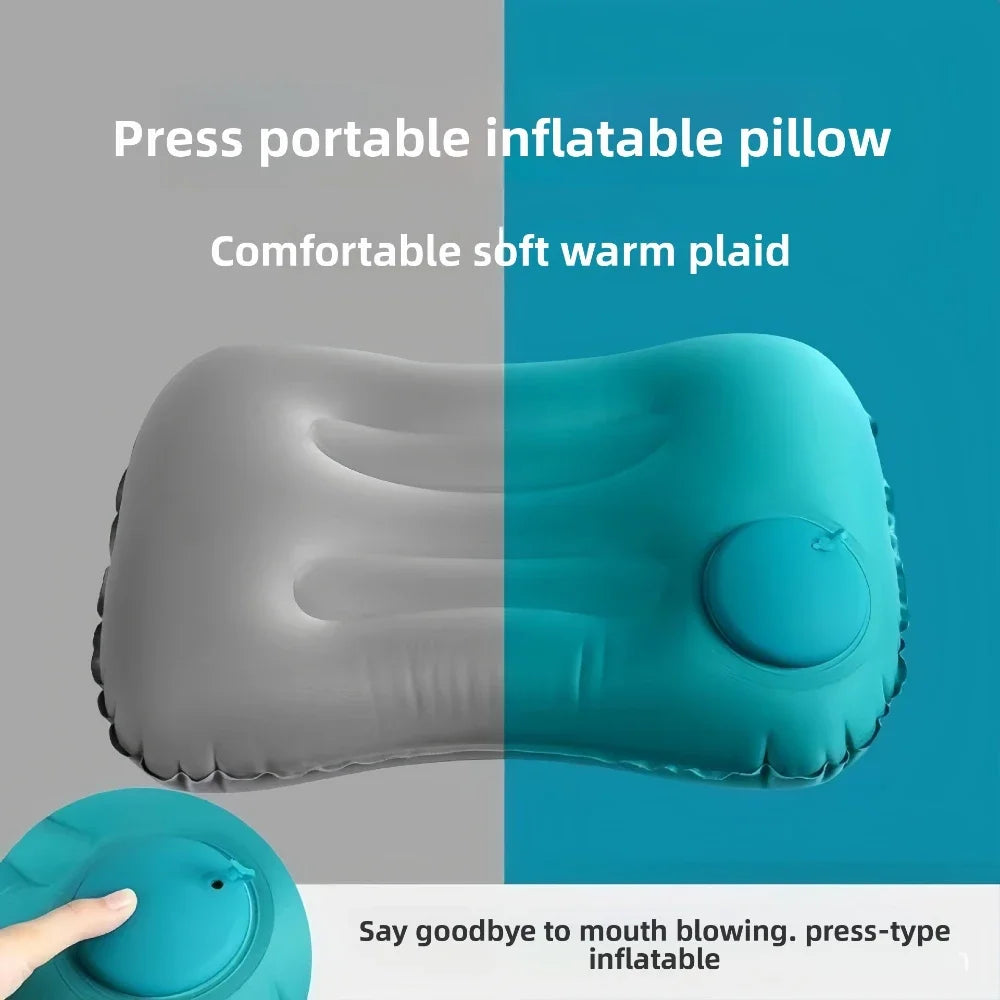 1Pcs Travel Press Inflatable Cushion Lumbar Cushion Square Inflatable Pillow Cushion Portable Foldable Outdoor Inflatable Pillow