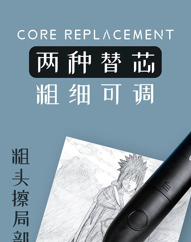 Electric Eraser Art Drawing Eraser Highlight Sketch Eraser for Students with Refills Correction Supplies Stationery