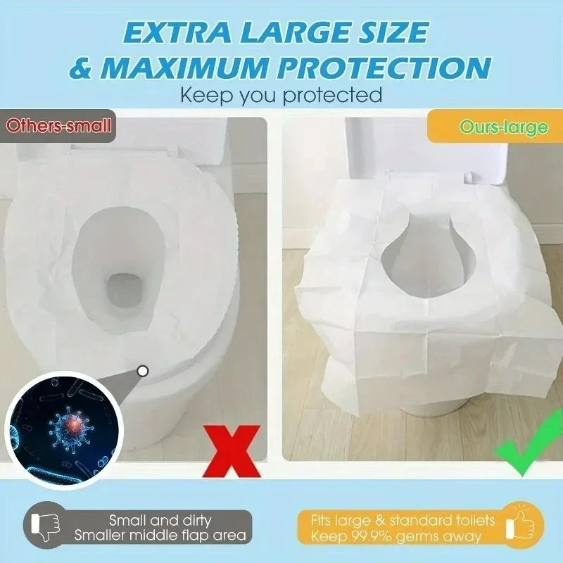 50/10pcs Disposable Toilet Seat Pads Portable Bathroom Toilet Pads Degradable Paper Portable Home Travel Camping Hotel Supplies