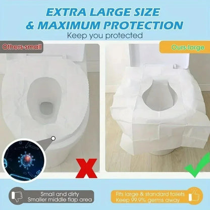 50/10pcs Disposable Toilet Seat Pads Portable Bathroom Toilet Pads Degradable Paper Portable Home Travel Camping Hotel Supplies