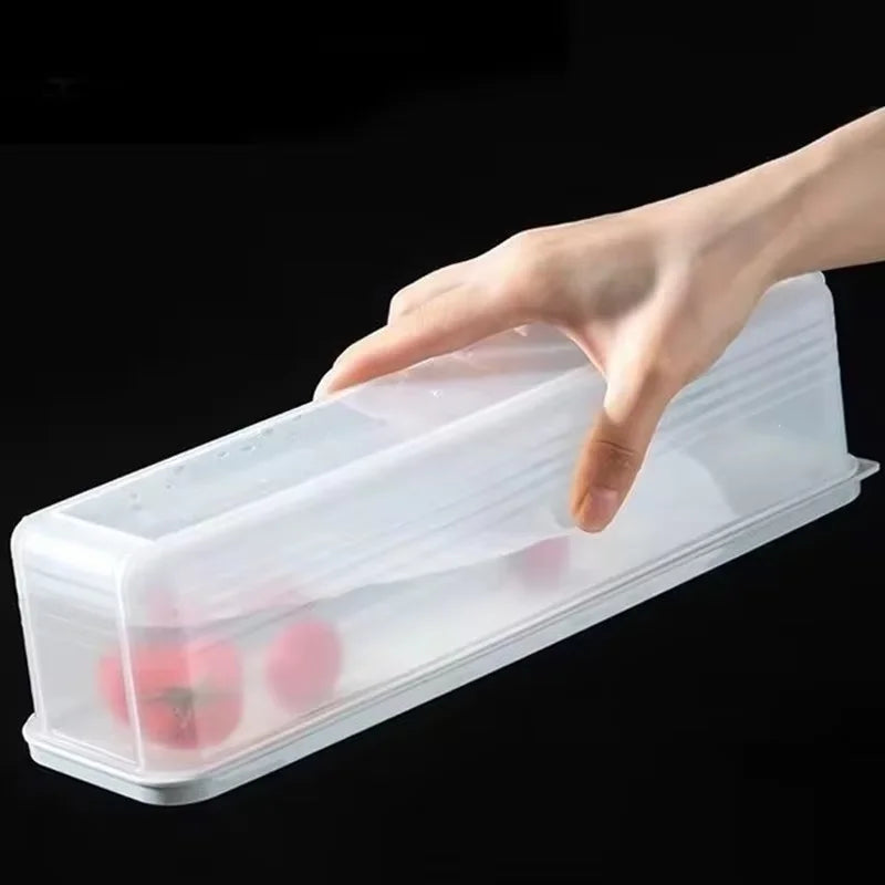 Fresh Box Refrigerator Storage Boxes Scallions Food Container with Lid Cold Crisper Sealed Kitchen Fresh Fruit Fridge Organiser