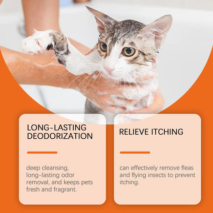 Natural Pet Shampoo for Dogs & Cats, Coconut Oil Derivative Formula, Removes Odor & Tangles, Flea & Insect Repellent,