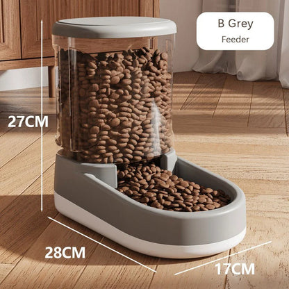 Automatic Pet Feeder Water Dispenser Dog Cat Gravity Food Water Dispenser With Pet Food Bowl Large Capacity