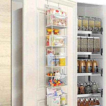 1pc/2pcs - Over-the-Door Organizer – Versatile, Foldable, Clear Wall-Mounted Storage Solution for Home Organization
