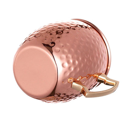 1-8PCS 500ML Moscow Mule Copper Mugs Metal Mug Cup Stainless Steel Hammered Copper Plated Beer Coffee Cup Bar Cocktail Wine Cups