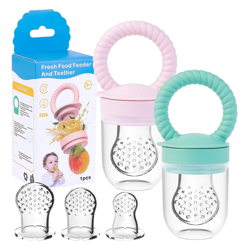 1pcs Food Bite Bag Feeder Fruit Vegetable Feeding Food Grade Silicone Feeding Tableware Silicone Baby Pacifier Bottle Feeder