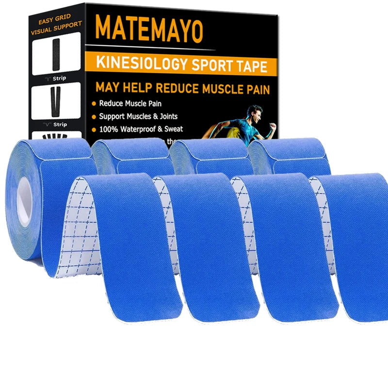 4 Rolls Kinesiology Tape Pro Athletic Sports Tape 80 Precut Strips Sports Waterproof Breathable Latex Free Elastic Sports Tape